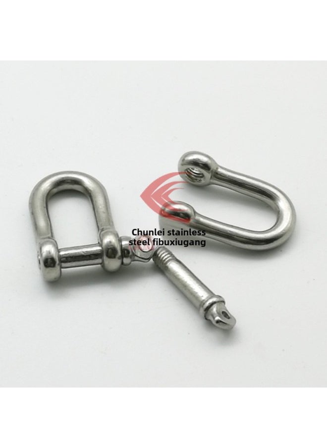 Stainless Steel Bow-shaped Shackle U-shaped D-shaped Shackle Lifting Bow-shaped Hook Ring Snap Ring Horseshoe Snap Lifting Lug Rigging-Specification:M10