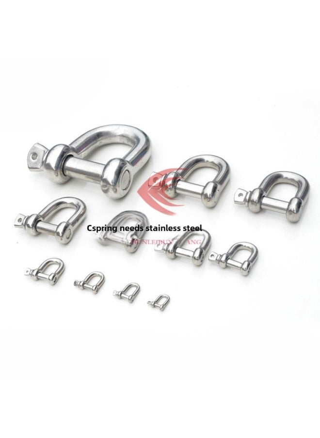Stainless Steel Bow-shaped Shackle U-shaped D-shaped Shackle Lifting Bow-shaped Hook Ring Snap Ring Horseshoe Snap Lifting Lug Rigging-Specification:M10