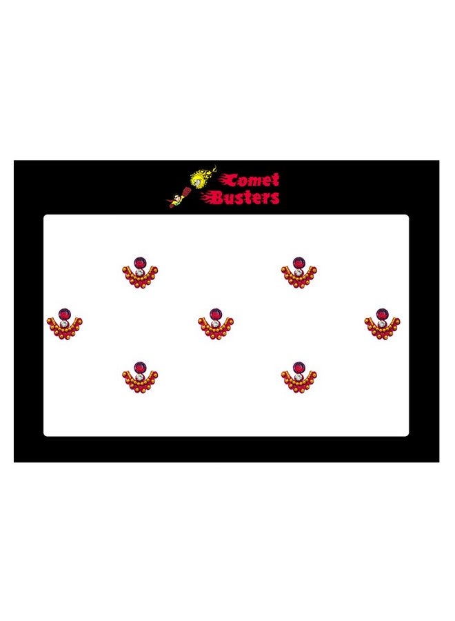 Comet Busters Beautiful Maroon Bindi With Stone and Gold Beads (BIN819) - Image 3