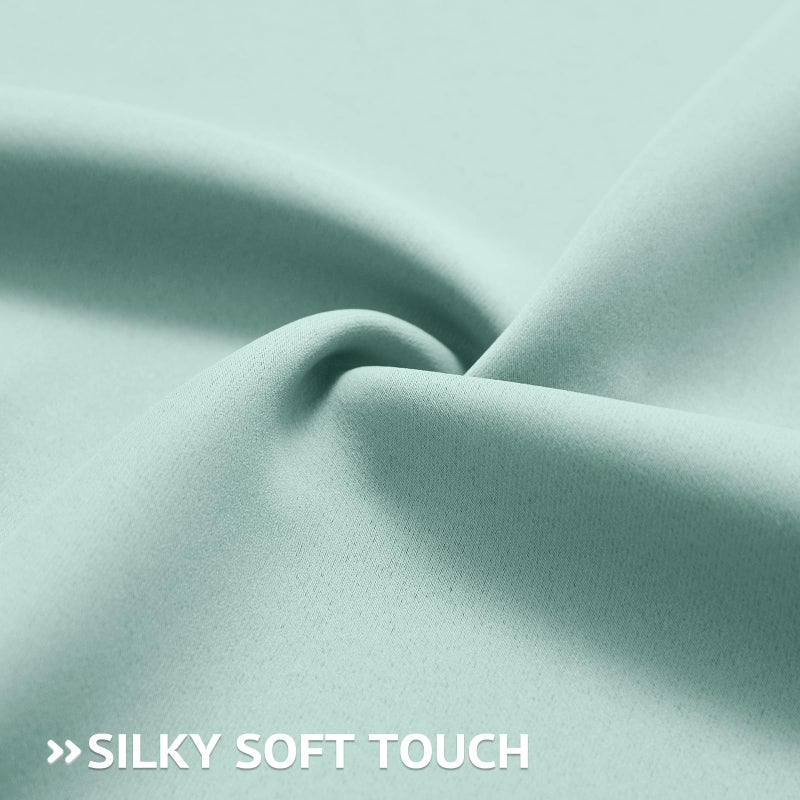 COSVIYA Grommet Blackout Room Darkening Aqua Curtains 84 inch Length 2 Panels,Thick Polyester Light Blocking Insulated Thermal Window Curtain Drapes for Bedroom/Living Room,52x84 inches - Image 5