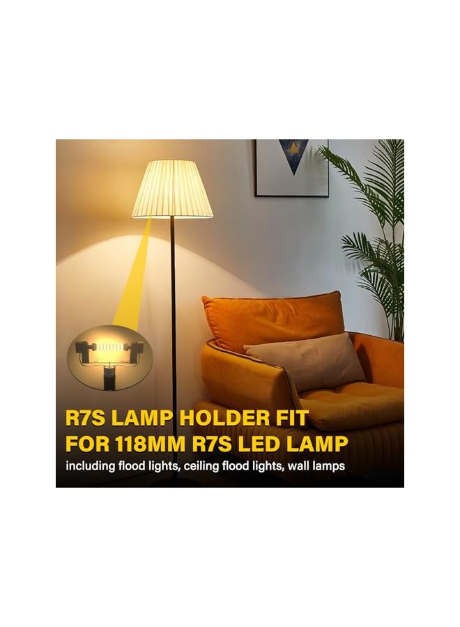 The Bros R7S Bulb Socket, R7S Bulb 118mm Lamp Holder Double Ended Lamp Holder Connector Metal Ceramic Handle R7S Lamp Socket for Flood Light Halogen Linear Lamp (2 PCS) - Image 3