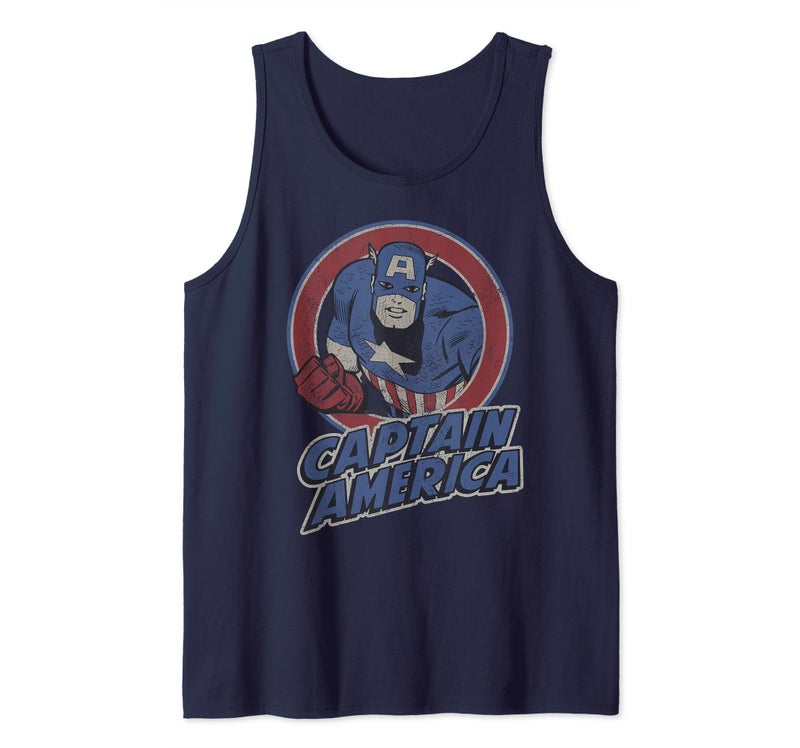 Marvel Captain America Retro Style Portrait Tank Top