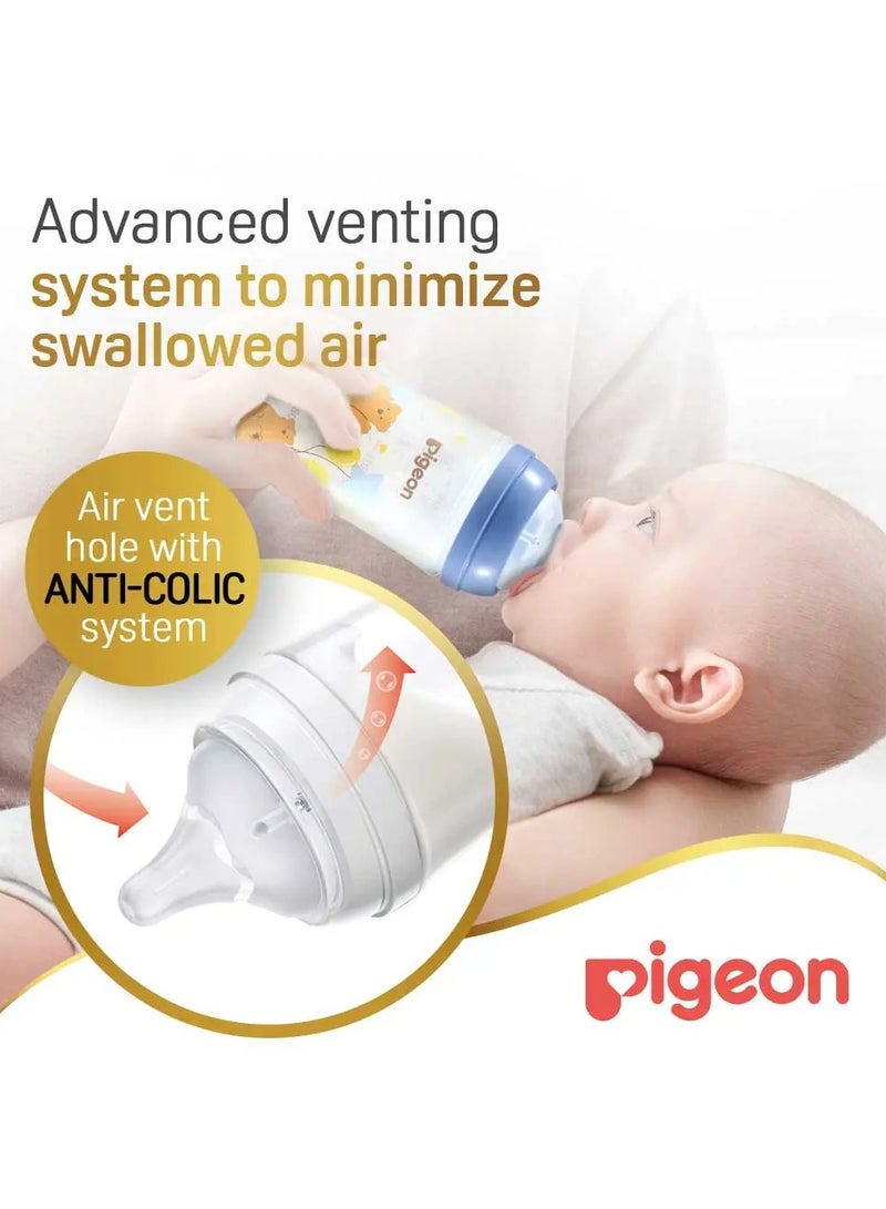 pigeon Pigeon SofTouch Wide Neck Nursing Bottle – Decorated Plastic, BPA & BPS Free, 240ml  - Image 4