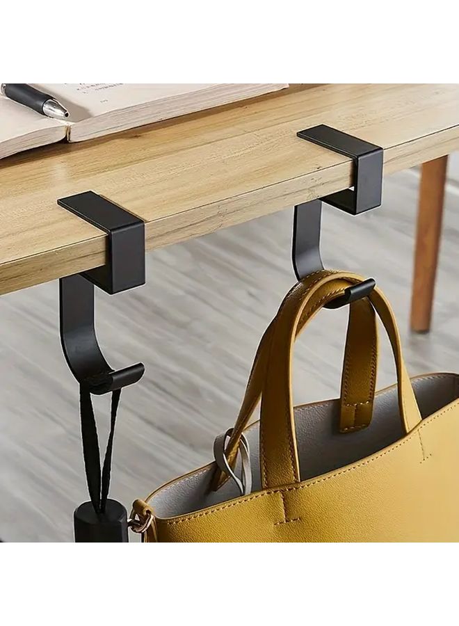 White No Drill Anti Slip Aluminum Desktop Hook Storage Rack For Home Office - Image 3