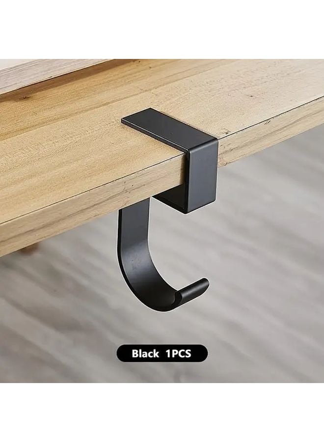 White No Drill Anti Slip Aluminum Desktop Hook Storage Rack For Home Office - Image 5