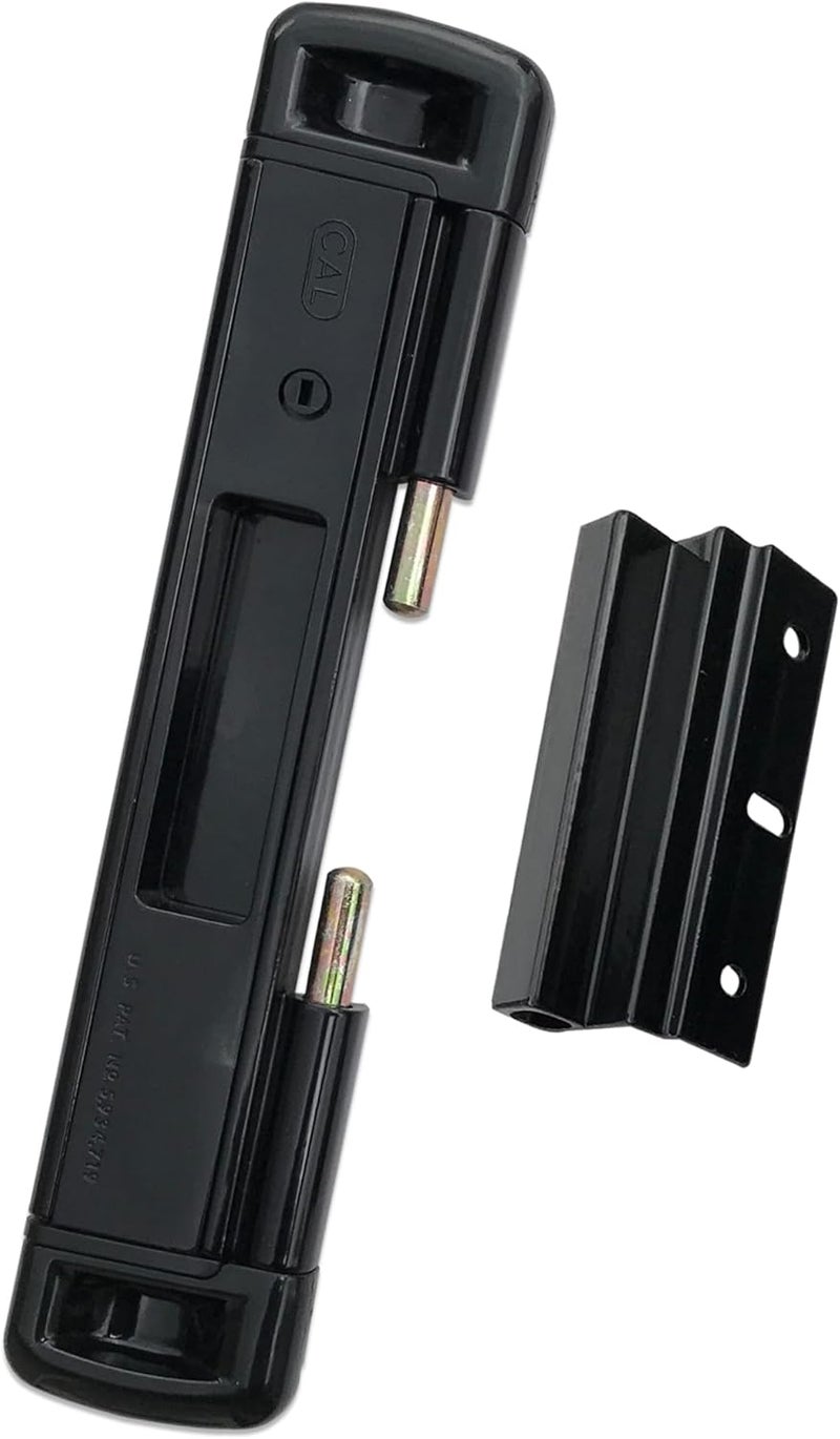CAL DOUBLE-BOLT LOCK Double Bolt Lock for Sliding Glass Doors - Newly Patented - Advanced Technology to Keep Your Family Safe and Secure - High Security Lock - Virtually Burglar Proof (Black) - Image 1