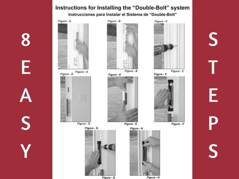 CAL DOUBLE-BOLT LOCK Double Bolt Lock for Sliding Glass Doors - Newly Patented - Advanced Technology to Keep Your Family Safe and Secure - High Security Lock - Virtually Burglar Proof (Black) - Image 5