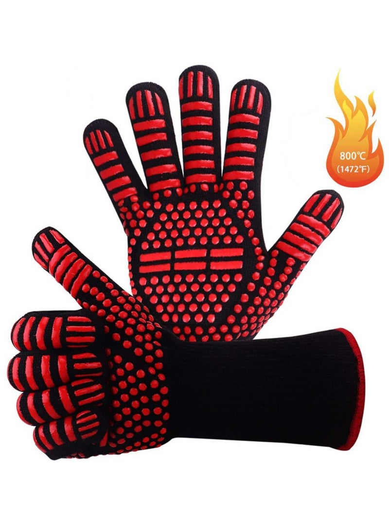 DubaiGallery Beckool Heat Resistant BBQ Gloves, Barbecue Accessories Oven Mitts 932℉ for Kitchen, Cooking, Grilling, Baking  - Image 1