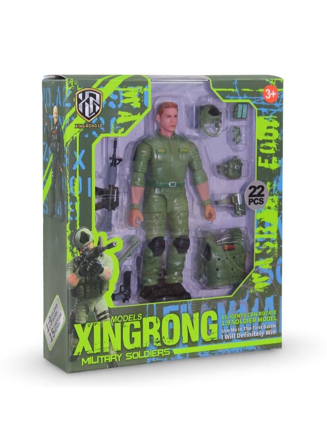 Xingrong Military Soldiers – Green (22 Pieces) - Image 1