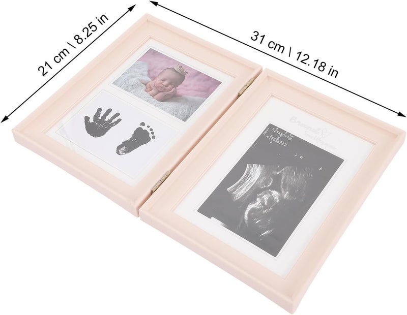 Keepsake Photo Frame for Newborns, Pink PVC Picture Frame 31X21Cm, Multi-Function Growth Record Display, Nursery Memory - Image 2