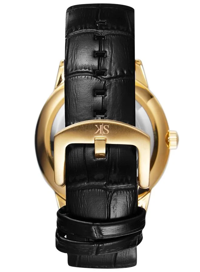 KENNETH SCOTT Kenneth Scott Men's Black Dial Analog Watch - K22107-GLBB