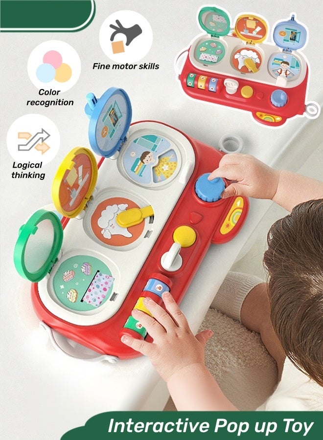 Baby Pop Up Toy,Pop-Up Switch Box,Interactive Pop Up Toy, Baby Montessori Toy,Early Development Cause and Effect Learning Toy,Switch Box,Brain Development Educational Plaything,Baby Gift - Image 1