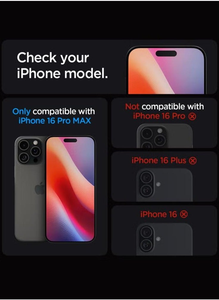 سبايجن - واقي شاشة الخصوصية GLASTR EZ Fit لهاتف iPhone 16 Pro Max [عبوة من قطعتين] زجاج مقسّى ممتاز مع تقنية المحاذاة التلقائية - عبوة من قطعتين - Image 1