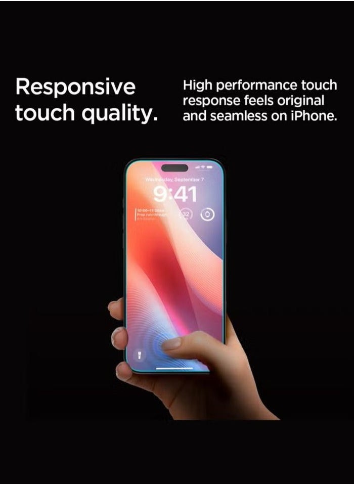 سبايجن - واقي شاشة الخصوصية GLASTR EZ Fit لهاتف iPhone 16 Pro Max [عبوة من قطعتين] زجاج مقسّى ممتاز مع تقنية المحاذاة التلقائية - عبوة من قطعتين - Image 1