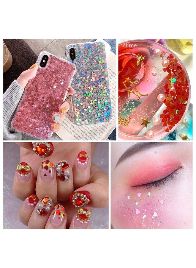 EBANKU 36 Colors Heart Glitter Nail Art Sequins, EBANKU Holographic Heart Shaped Nail Sequin Laser Heart Nail Art Flake Glitter Decals for Valentine's Day Face Eyes Nail Art Decoration DIY Craft (3 Boxes) - Image 5