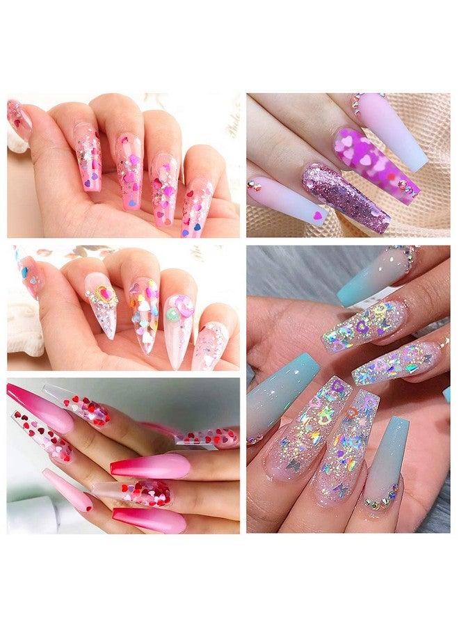 EBANKU 36 Colors Heart Glitter Nail Art Sequins, EBANKU Holographic Heart Shaped Nail Sequin Laser Heart Nail Art Flake Glitter Decals for Valentine's Day Face Eyes Nail Art Decoration DIY Craft (3 Boxes) - Image 4
