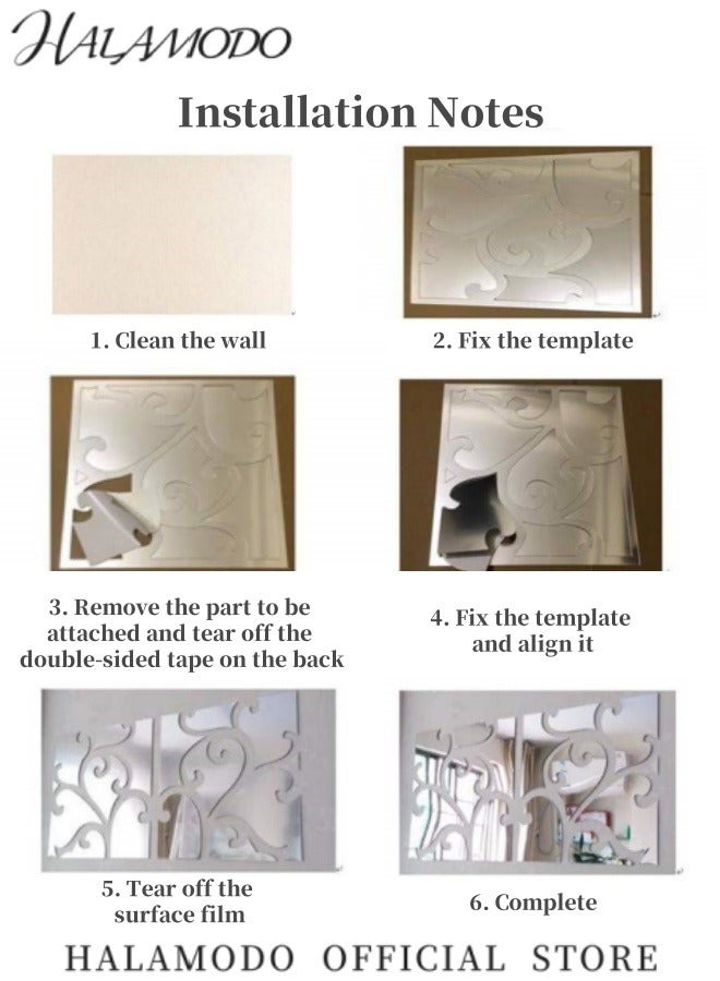 HALAMODO 4PCS DIY 3D Mirror Wall Stickers with Square Geometric Pattern Self Adhesive Mirror Plastic Wall Sheet Tiles Made of Acrylic Material Ideal as Home Decoration for Living Room Bedroom Stair Wall Decor - Image 5