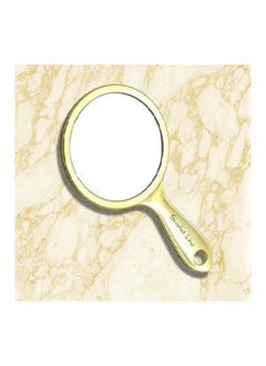 Scarlet Line Professional Series Medium Round Shape Double Sided Magnifying Makeup Hand Mirror With Handle For Men & Women Golden 27 X 14.5 X 1 Cm  - Image 2