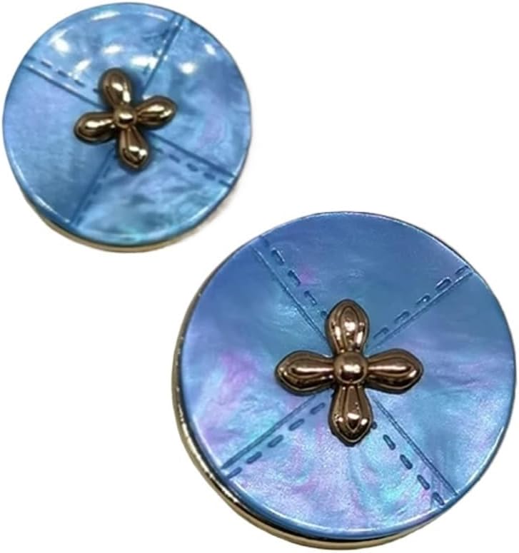 أزرار خياطة زرقاء مستديرة الساق 18 مم 30 قطعة مستلزمات حرف الملابس - Image 1