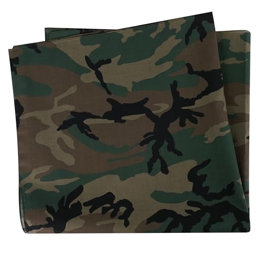 Rothco Large Camo Bandana - Multi-Use Camouflage Headwear for Every Occasion - 27 inch x 27 inch, Woodland Camo - Image 3