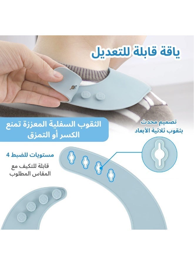 BBMORE 3PCS Silicone Baby Weaning Bibs, Adjustable Waterproof Baby Feeding Bibs with Food Catcher Pocket, Unisex Soft and Easily Wipe Clean for Infant Toddler - Image 4