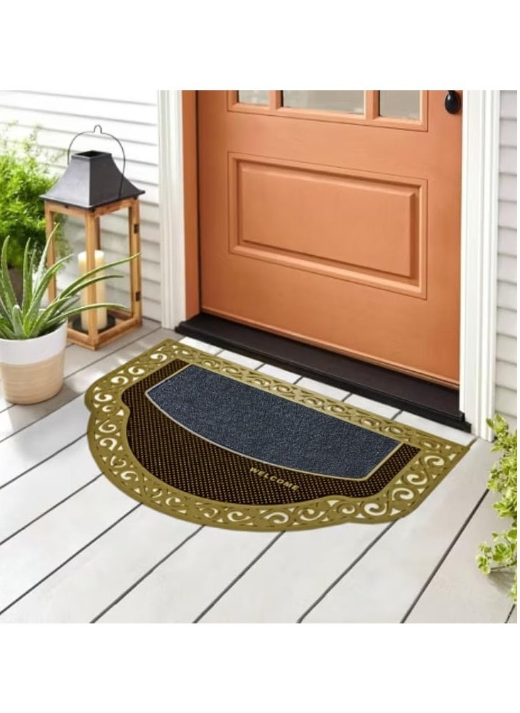 Generic partment Door Mat 45cm x 70cm - Model 4G - For Aesthetic Appearance and Effective Floor Cleaning (gold with gray crocal)  - Image 2