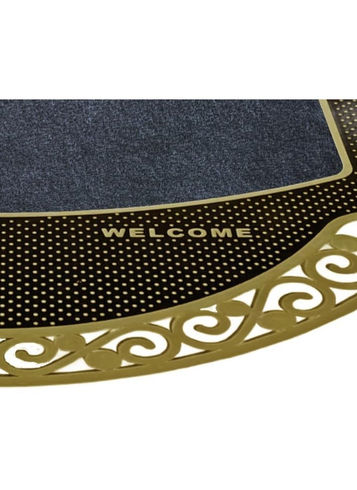 Generic partment Door Mat 45cm x 70cm - Model 4G - For Aesthetic Appearance and Effective Floor Cleaning (gold with gray crocal)  - Image 3