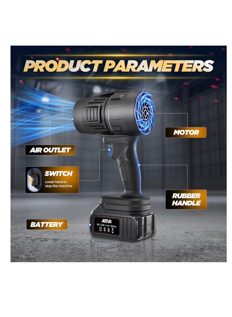 او تو او منفضة غبار محمولة، منفضة هواء مضغوطة بسرعة قابلة للتعديل، منفاخ أوراق محمول لاسلكي مطور 2025، منفاخ غبار محمول، منفاخ جاف صغير للاستخدام في الهواء الطلق والتخييم والتنظيف - Image 3