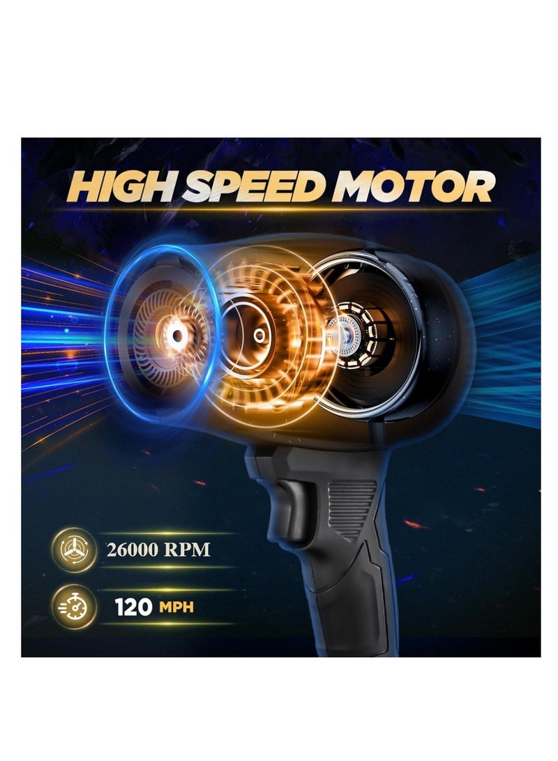 او تو او منفضة غبار محمولة، منفضة هواء مضغوطة بسرعة قابلة للتعديل، منفاخ أوراق محمول لاسلكي مطور 2025، منفاخ غبار محمول، منفاخ جاف صغير للاستخدام في الهواء الطلق والتخييم والتنظيف - Image 2