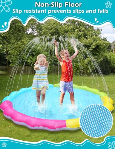 Jasonwell Splash Pad Sprinkler for Kids Splash Play Mat Outdoor Water Toys Inflatable Splash Pad Baby Toddler Pool Boys Girls Children Outside Backyard Dog Sprinkler Pool Age 1 2 3 4 5 6 7 8 9 3XL - Image 5
