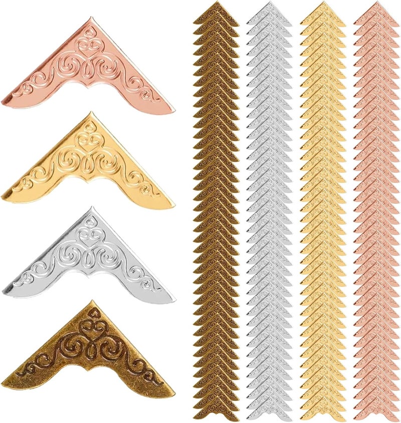 160 Pcs Book Corner Protectors 4 Colors Metal Book Corners - Image 1
