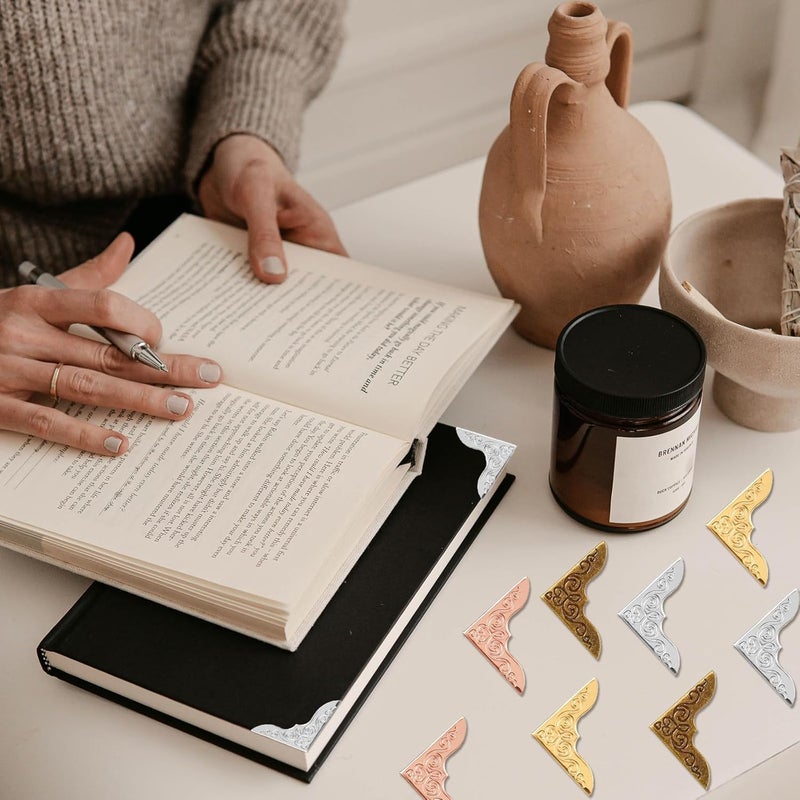 160 Pcs Book Corner Protectors 4 Colors Metal Book Corners - Image 2