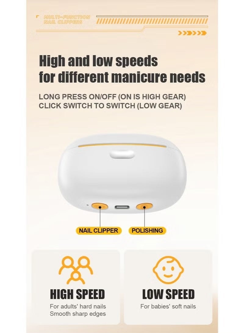 متجر سهل مقص أظافر كهربائي للأطفال، أداة تشذيب أوتوماتيكية 2 في 1 مع ضوء LED، قابل لإعادة الشحن ببطارية 400 مللي أمبير، منخفض الضوضاء، مزود بجامع للشوائب، مناسب للأطفال وكبار السن وجميع أفراد العائلة - Image 5