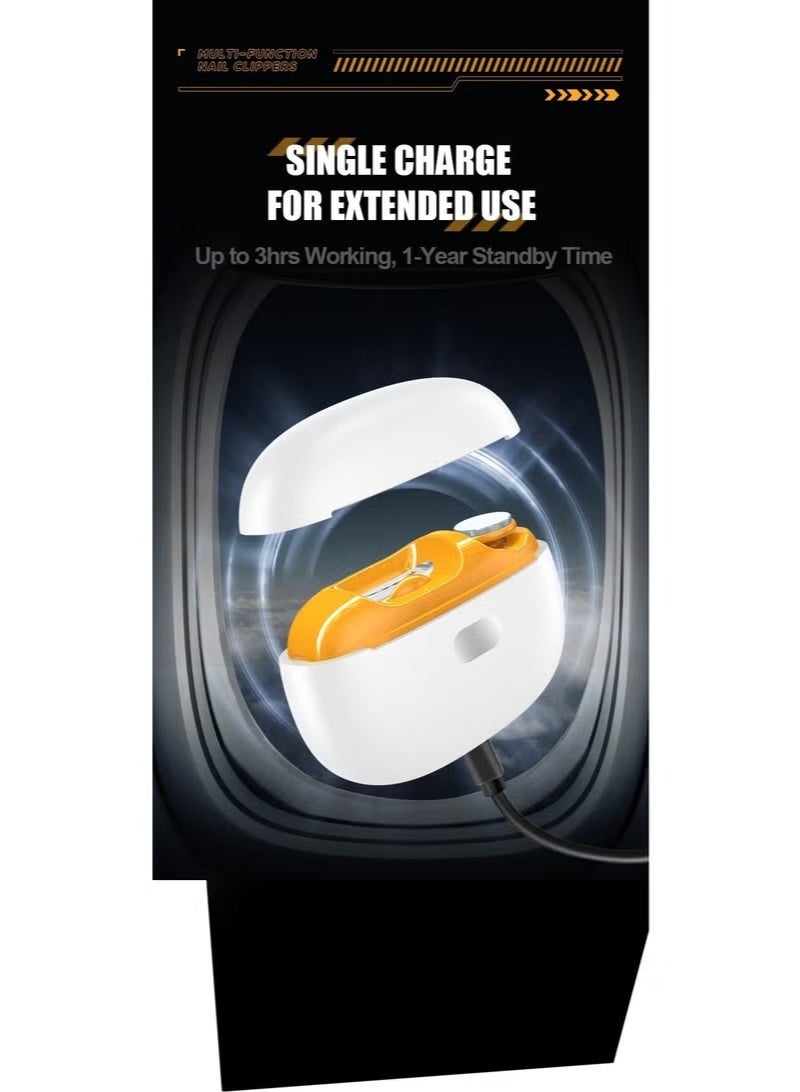 متجر سهل مقص أظافر كهربائي للأطفال، أداة تشذيب أوتوماتيكية 2 في 1 مع ضوء LED، قابل لإعادة الشحن ببطارية 400 مللي أمبير، منخفض الضوضاء، مزود بجامع للشوائب، مناسب للأطفال وكبار السن وجميع أفراد العائلة - Image 3