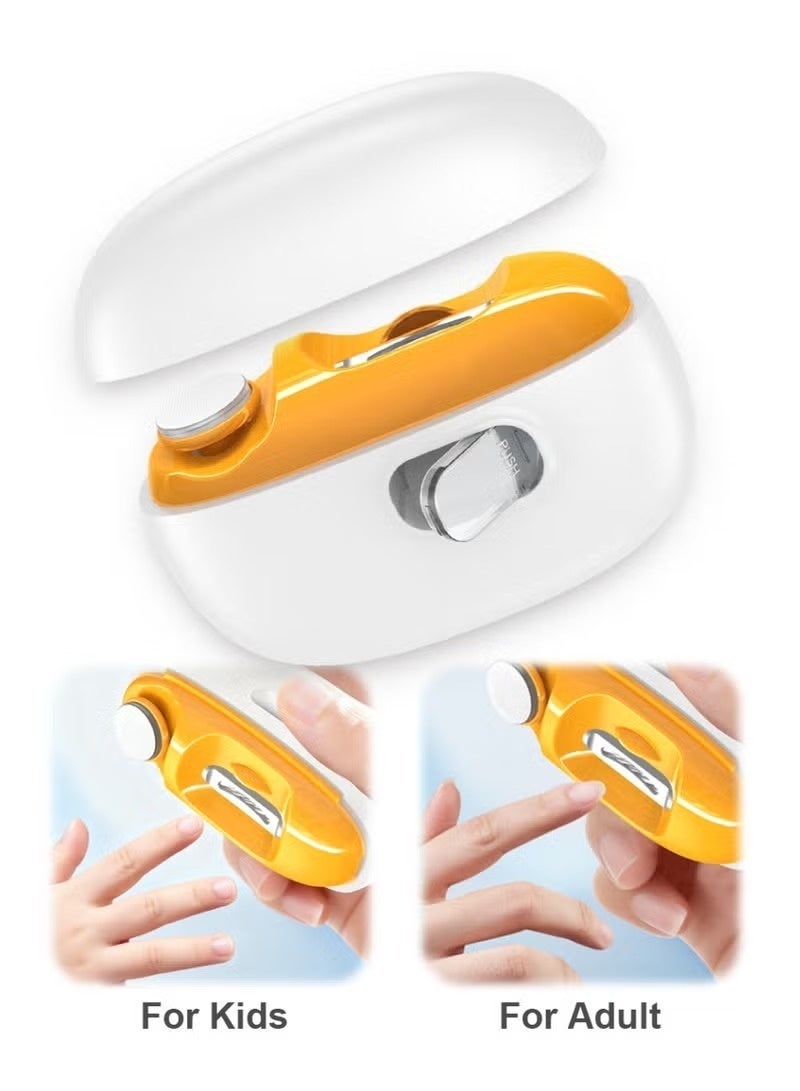متجر سهل مقص أظافر كهربائي للأطفال، أداة تشذيب أوتوماتيكية 2 في 1 مع ضوء LED، قابل لإعادة الشحن ببطارية 400 مللي أمبير، منخفض الضوضاء، مزود بجامع للشوائب، مناسب للأطفال وكبار السن وجميع أفراد العائلة - Image 1