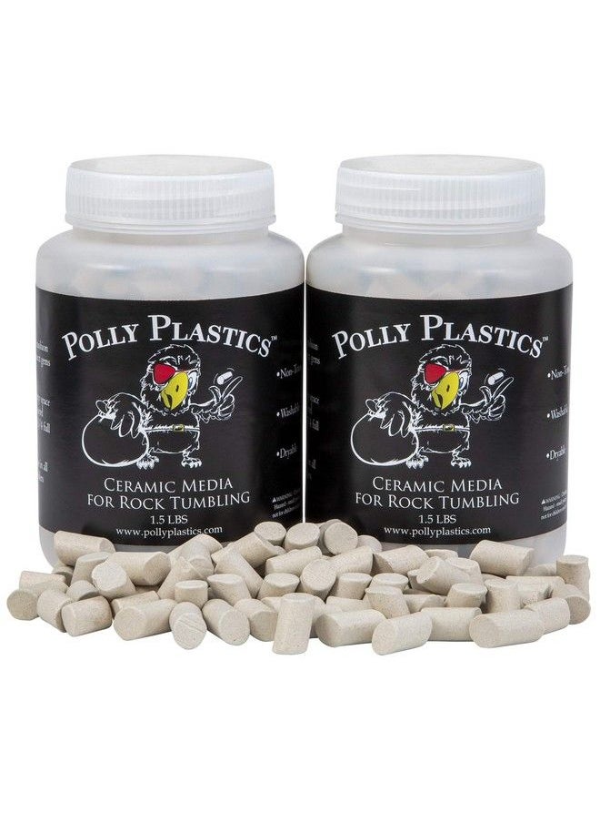 Polly Plastics Rock Tumbling Ceramic Filler Media (Large Cylinder Size) Nonabrasive Ceramic Pellets For All Type Tumblers (3 Lbs)  - Image 2