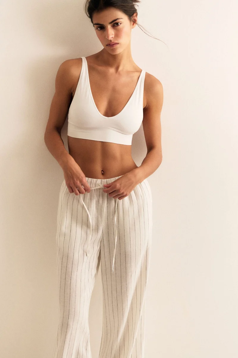 H&M Wide linen-blend trousers