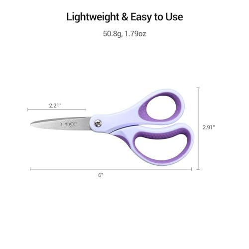 LIVINGO Kids Scissors for Ages 8-11 - 3 Pack 6” Pointed Tip Stainless Steel School Scissors for Children Teacher Classroom Crafting - Image 2