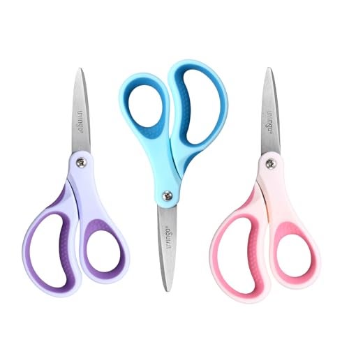 LIVINGO Kids Scissors for Ages 8-11 - 3 Pack 6” Pointed Tip Stainless Steel School Scissors for Children Teacher Classroom Crafting - Image 1