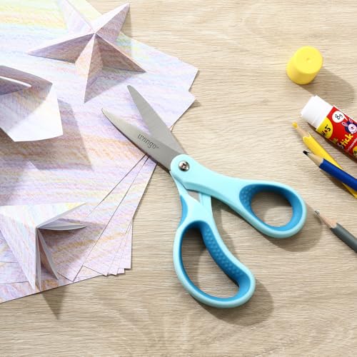 LIVINGO Kids Scissors for Ages 8-11 - 3 Pack 6” Pointed Tip Stainless Steel School Scissors for Children Teacher Classroom Crafting - Image 4