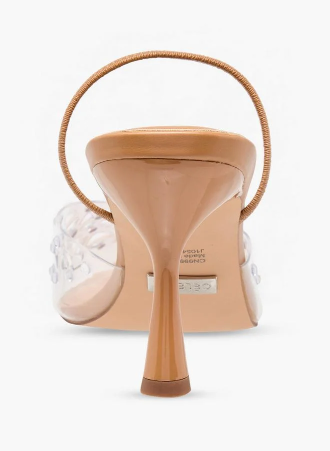 Celeste Beige Women Embellished Stiletto Heel Slingback Shoes for Women | Best Price UAE