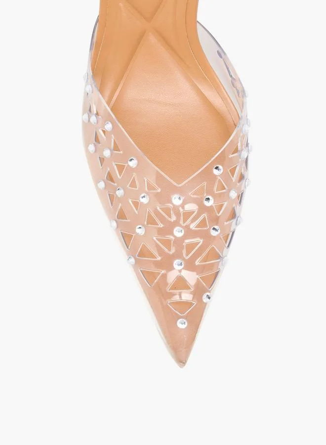 Celeste Beige Women Embellished Stiletto Heel Slingback Shoes for Women | Best Price UAE