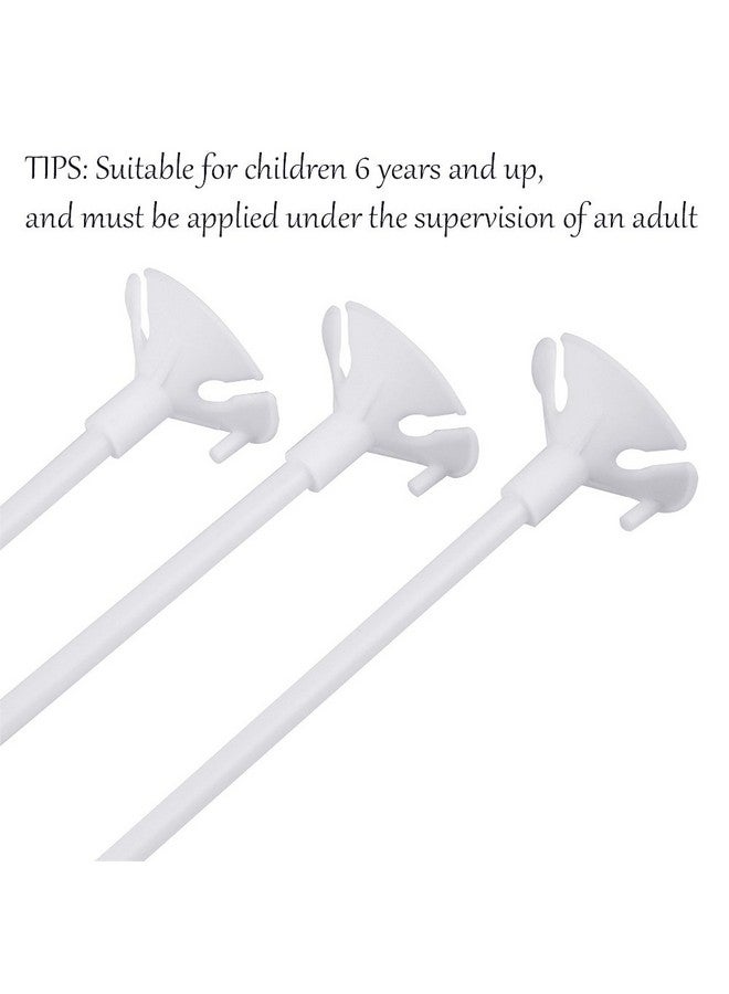 بليلي 100 قطعة من حامل أعواد البالونات البيضاء مع أكواب لحفلات الزفاف والديكور - Image 4