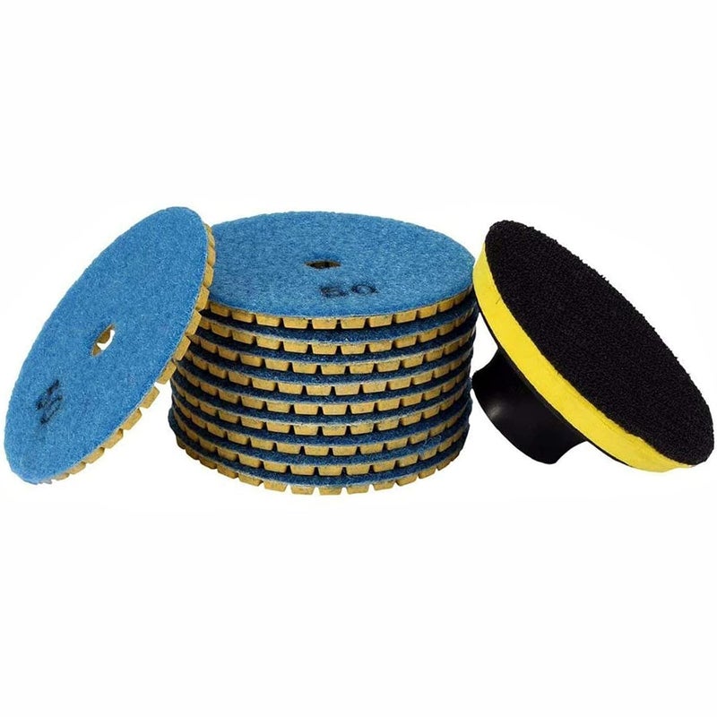 Luomorgo 4 inch Grit 50 Diamond Wet Dry Polishing Sanding Grinding Pads (10+1) pcs - Image 1