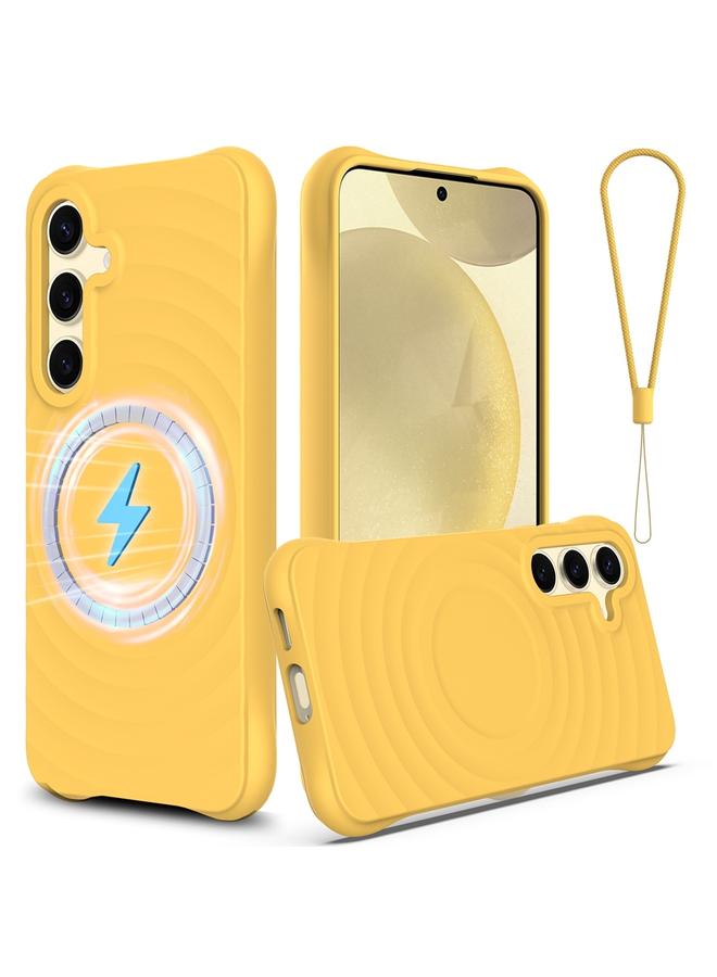 اس-توب جراب لهاتف Samsung Galaxy S25 5G Wave Texture MagSafe جراب هاتف من السيليكون السائل المغناطيسي - Image 1