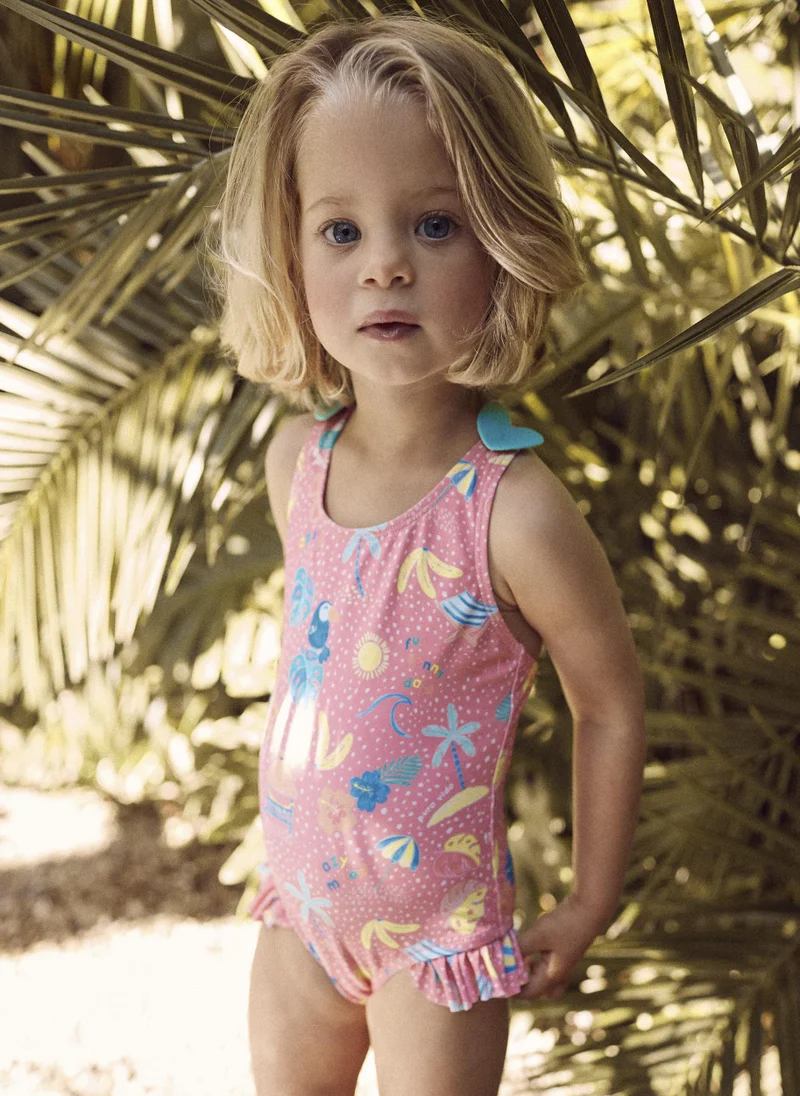 زيبي Swimsuit with UV 80 Protection for Baby Girls 'Tropical'