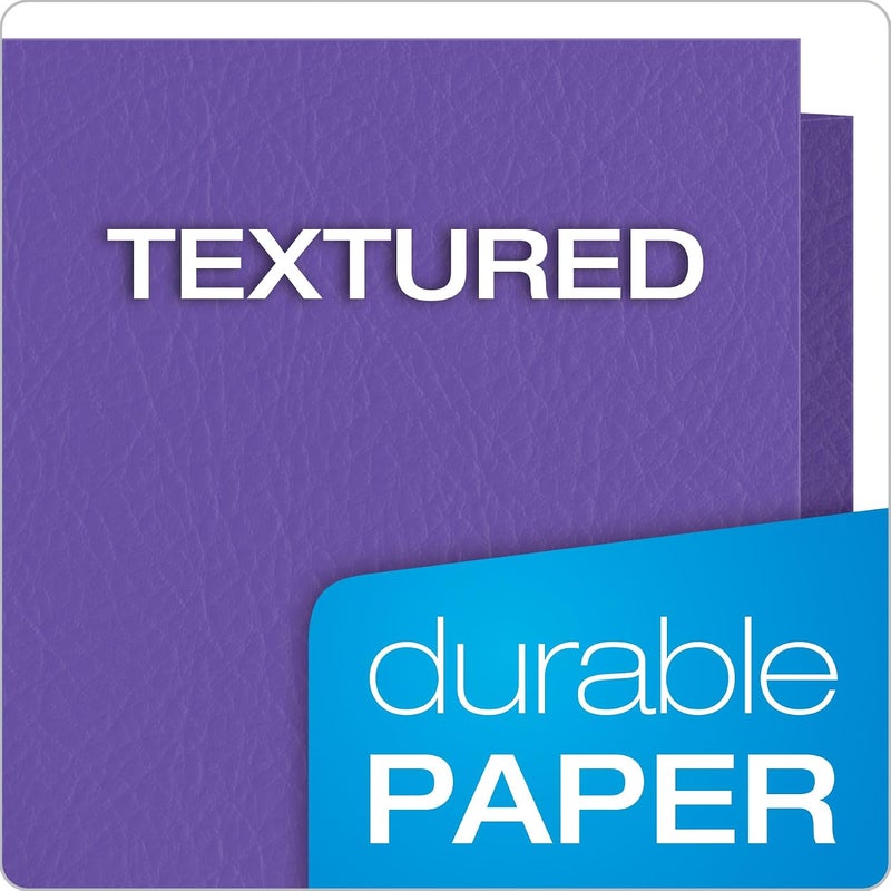 Oxford Twin-Pocket Folders, Textured Paper, Letter Size, Purple, Holds 100 Sheets, Box of 25 (57514EE), 8-1/2 x 11 - Image 4