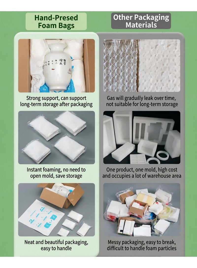 GoldenLike 3Pcs Hand-Pressed Expanding Foam Packaging Bags, Space-Saving Fragile Items Protective Bags for Electronic Products, Automotive Parts(45*45CM) - Image 4