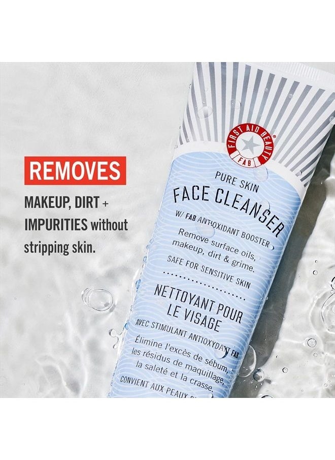 First Aid Beauty Pure Skin Face Cleanser, Sensitive Skin Cream Cleanser with Antioxidant Booster, Travel Size, 2 oz  - Image 3