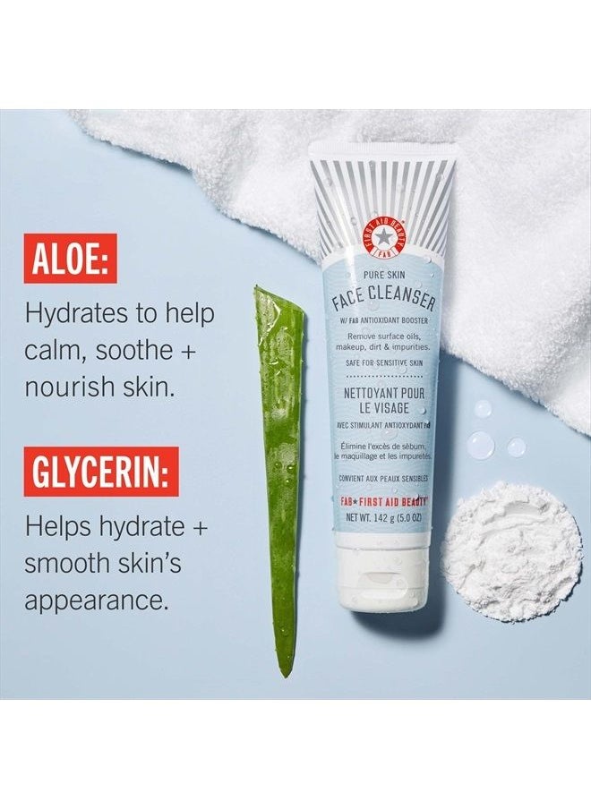 First Aid Beauty Pure Skin Face Cleanser, Sensitive Skin Cream Cleanser with Antioxidant Booster, Travel Size, 2 oz  - Image 2